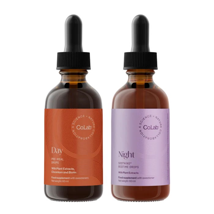 Slenderiiz Co.Lab Day and Night Drops pack with bottles and box at Opportunityshop