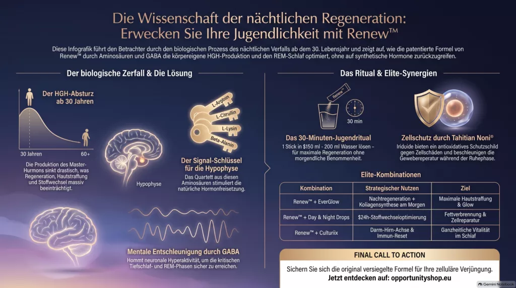 Verpackung von Nutrifii Renew mit Fokus auf hormonfreie HGH-Förderung und Kiwi Berry Portionsbeutel