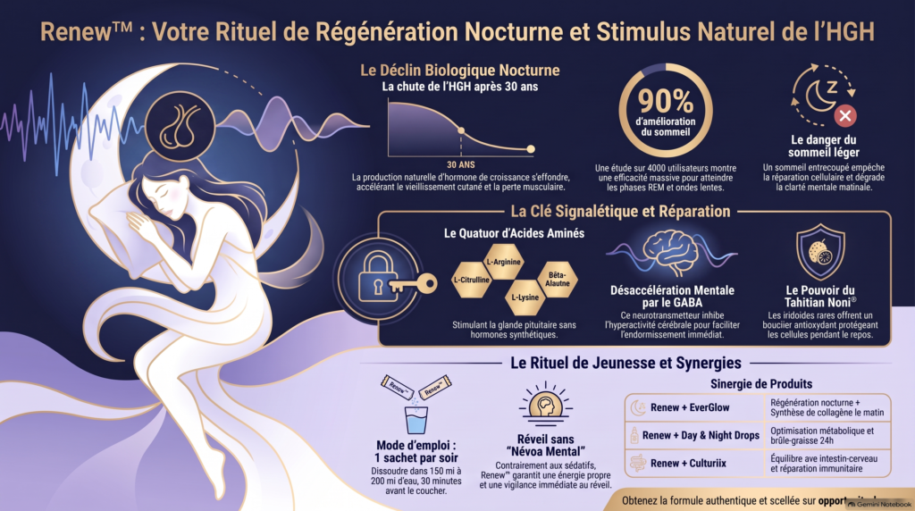 Opportunity Shop - Rituel de regeneration nocturne naturelle New Bannière du complément Renew Partner.co Nutrifii pour la stimulation de HGH et le sommeil réparateur