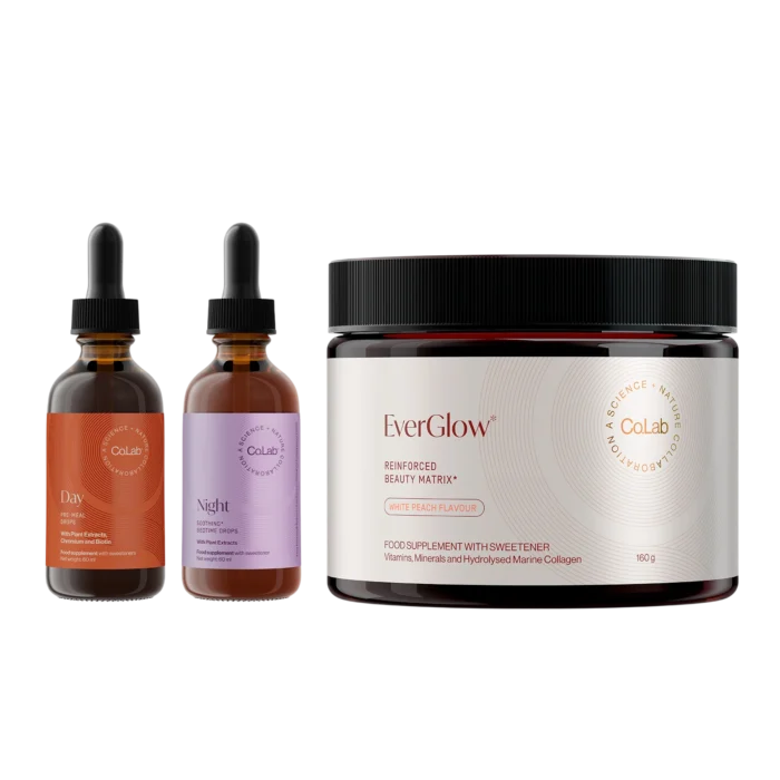 pdp-Pack Drops & EverGlow_EU-ENG_desktop-NEW Slenderiiz Day and Night Drops with EverGlow marine collagen beauty matrix pack at Opportunityshop
