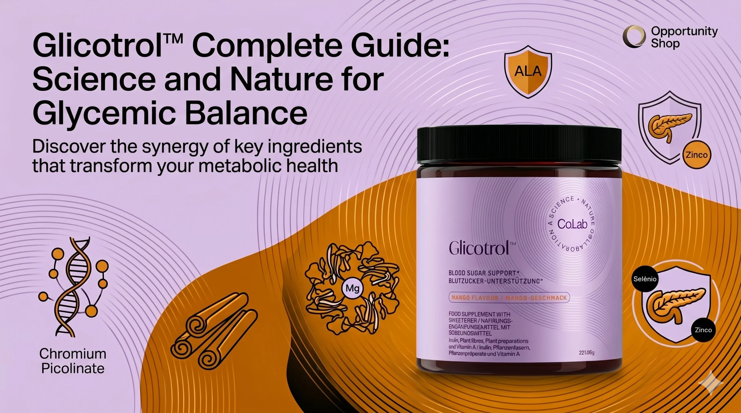 Opportunity Shop - Banner Glicotrol scaled Glicotrol supplement banner for glycemic balance and metabolic health - Opportunity Shop