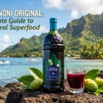 ‘Advertising banner for Tahitian Noni Original at the Opportunity Shop’.