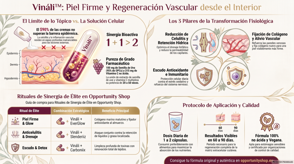 Vináli de Nutrifii destacando el extracto de semilla de uva y la vitamina C tamponada
